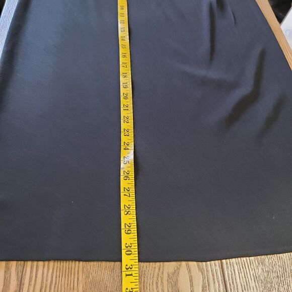 Ming Wang Skirt L Black‎ Knit Pull-On Side Slit Office Career Midi - Picture 7 of 7